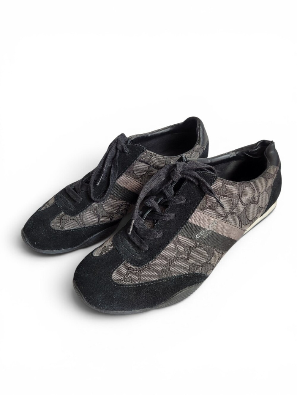COACH Kelson Signature Suede Sneaker Black Grey Size 10.5 / 40